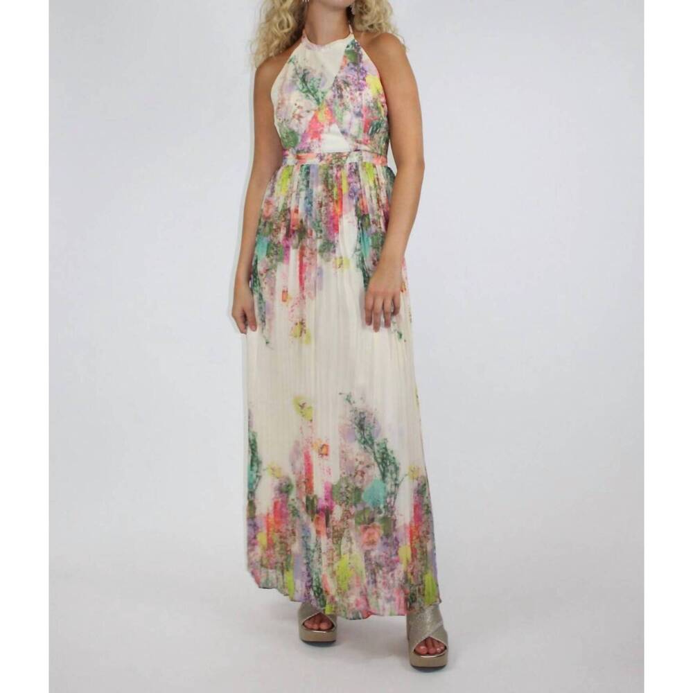 NEW BEULAHSTYLE sami halter maxi dress in multi